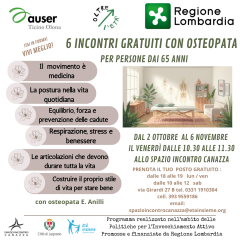 LA SALUTE DEI SENIOR: INCONTRI CON L'OSTEOPATA - Auser  Ticino  Olona